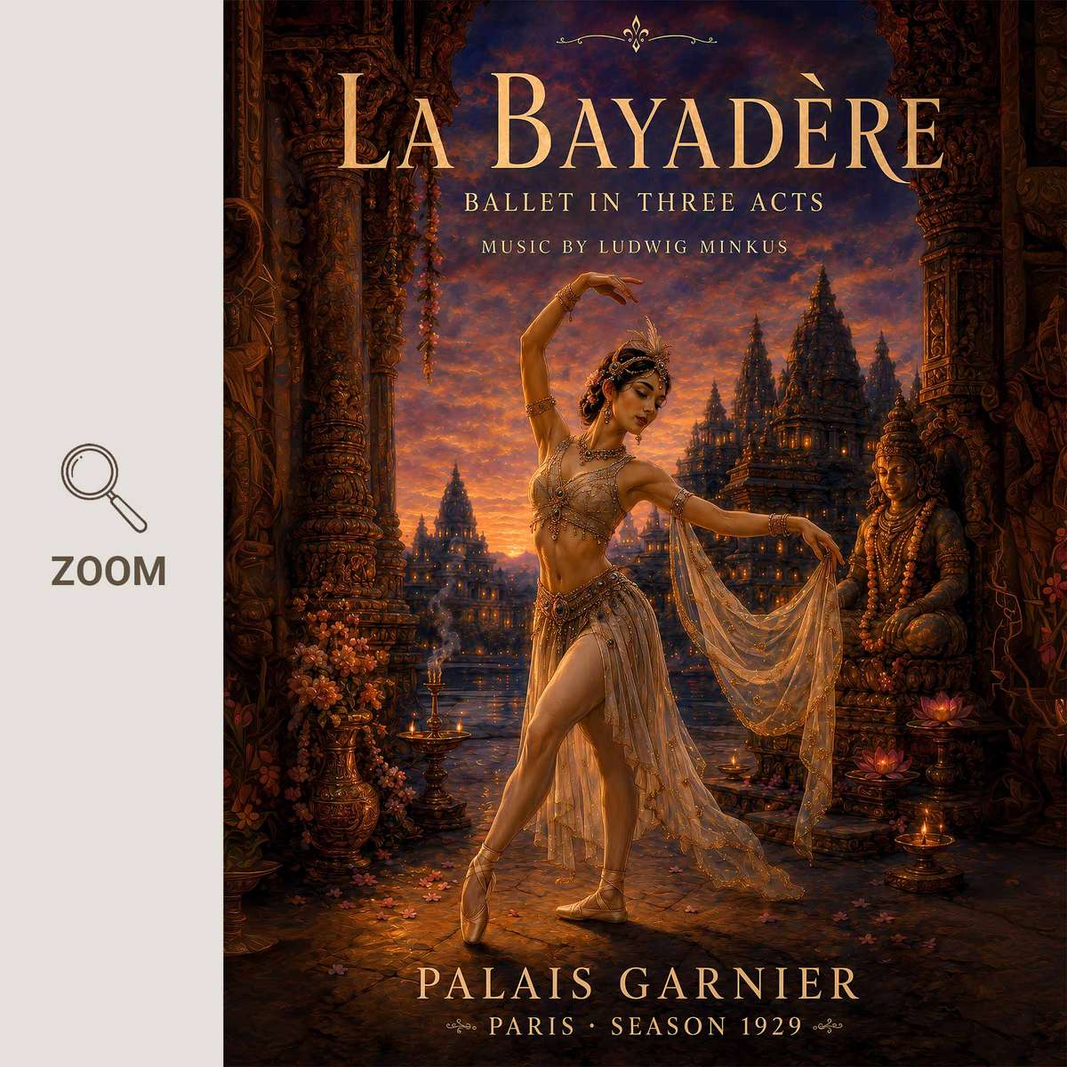 Vintage Ballet composition styled as painting and featuring expressive posture and refined dance details