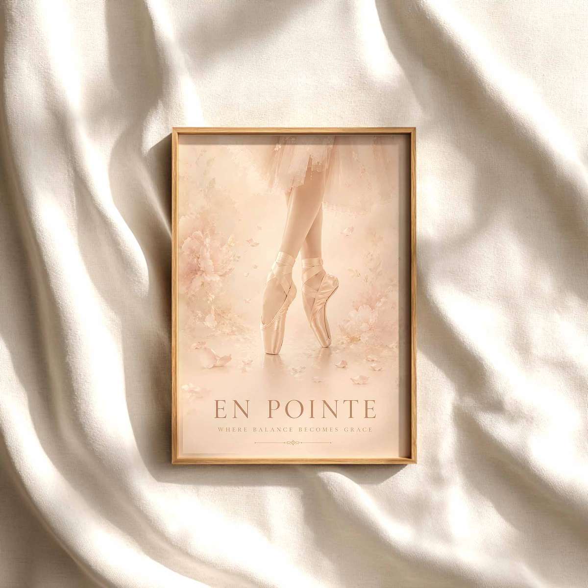 Ballerina shown in a classical composition showcasing poetic movement with softly balanced composition