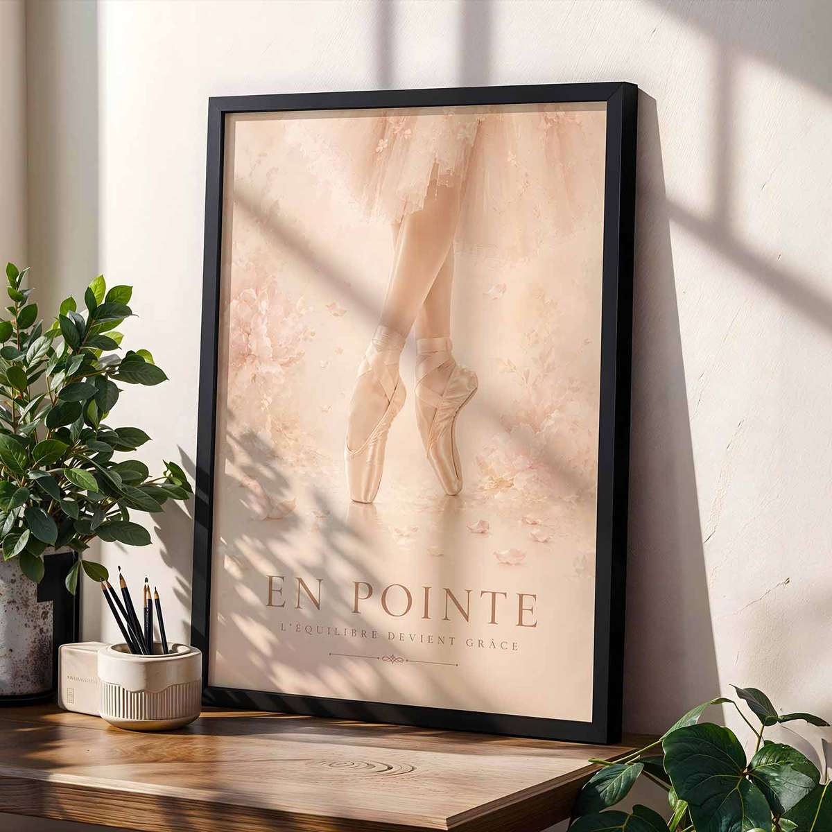 Decorative Ballerina Framed artwork designed for dancers and dancer's bedroom decor with French text