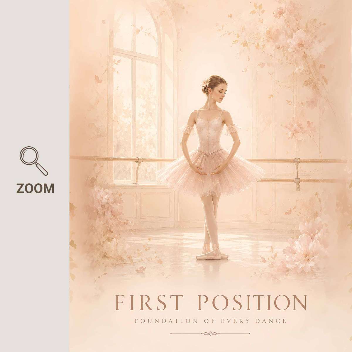 Vintage wall art of Ballerina Framed Pictures Style created for rehearsal room decor