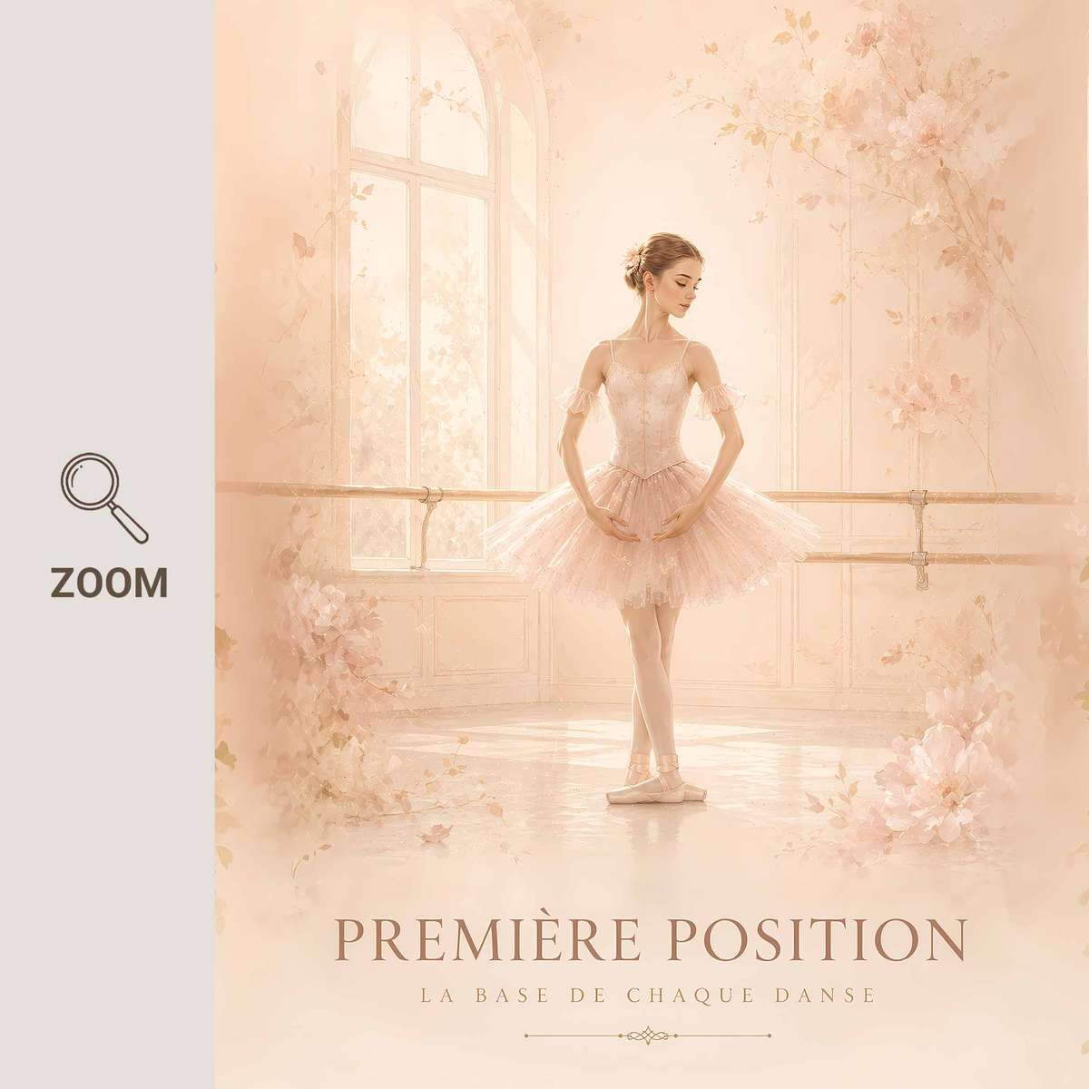 Vintage illustration of Ballerina Framed Pictures Style presented through poetic movement with softly balanced composition