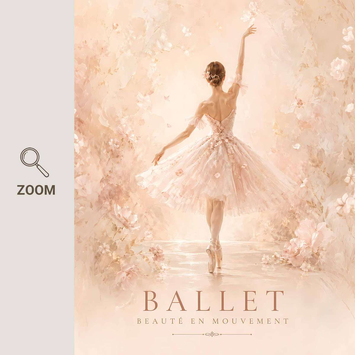 Elegant poster of Ballerina Silhouette Art created for rehearsal room decor with French text