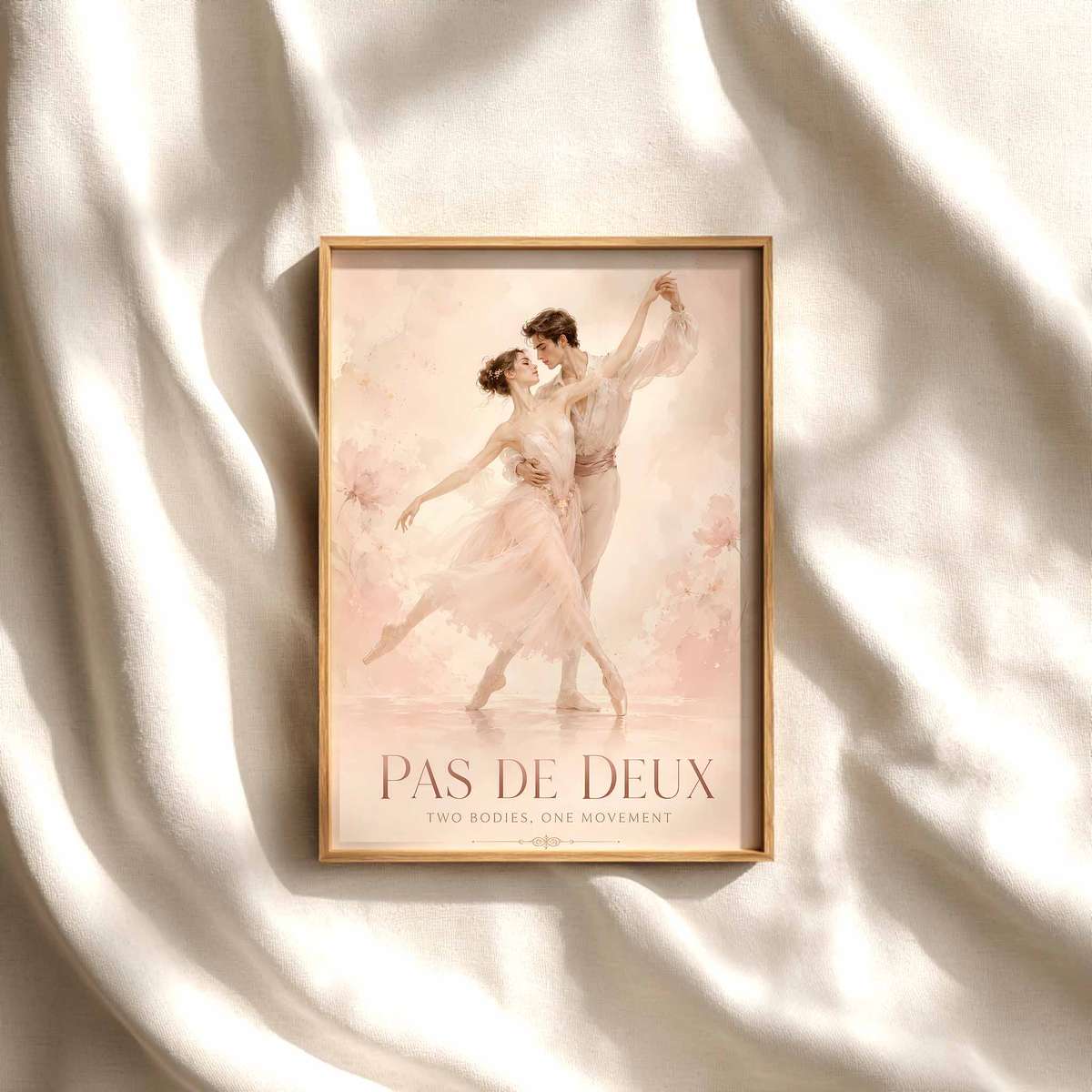 Ballerina wall art showcasing rehearsal-inspired details and graceful silhouettes and a romantic visual character