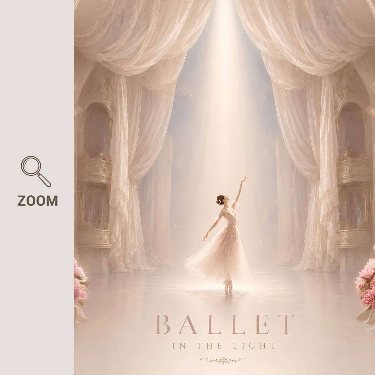 Elegant wall art of Ballet Core Aesthetic created for dancer's bedroom decor
