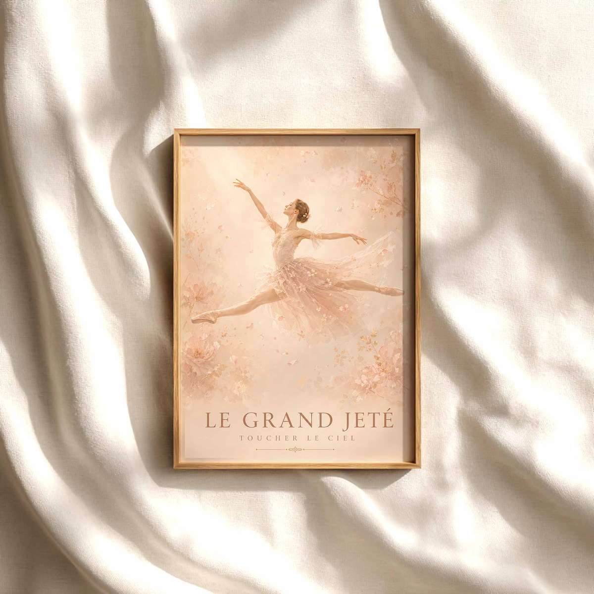 Vintage wall art centered on Ballet with a romantic atmosphere with French text