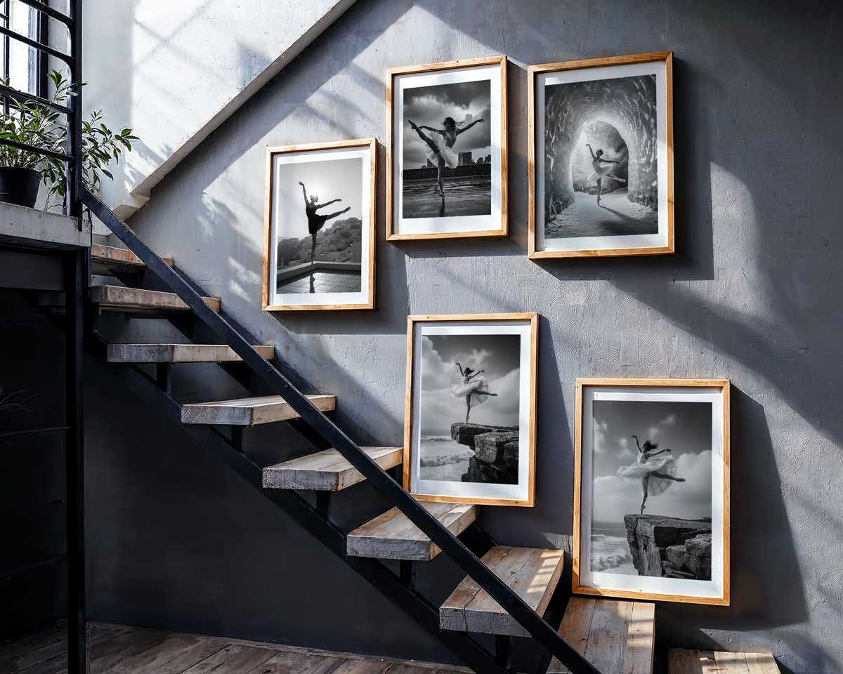Archival Portrait: Black Ballerina in Profile ballet poster shown as refined dance wall art