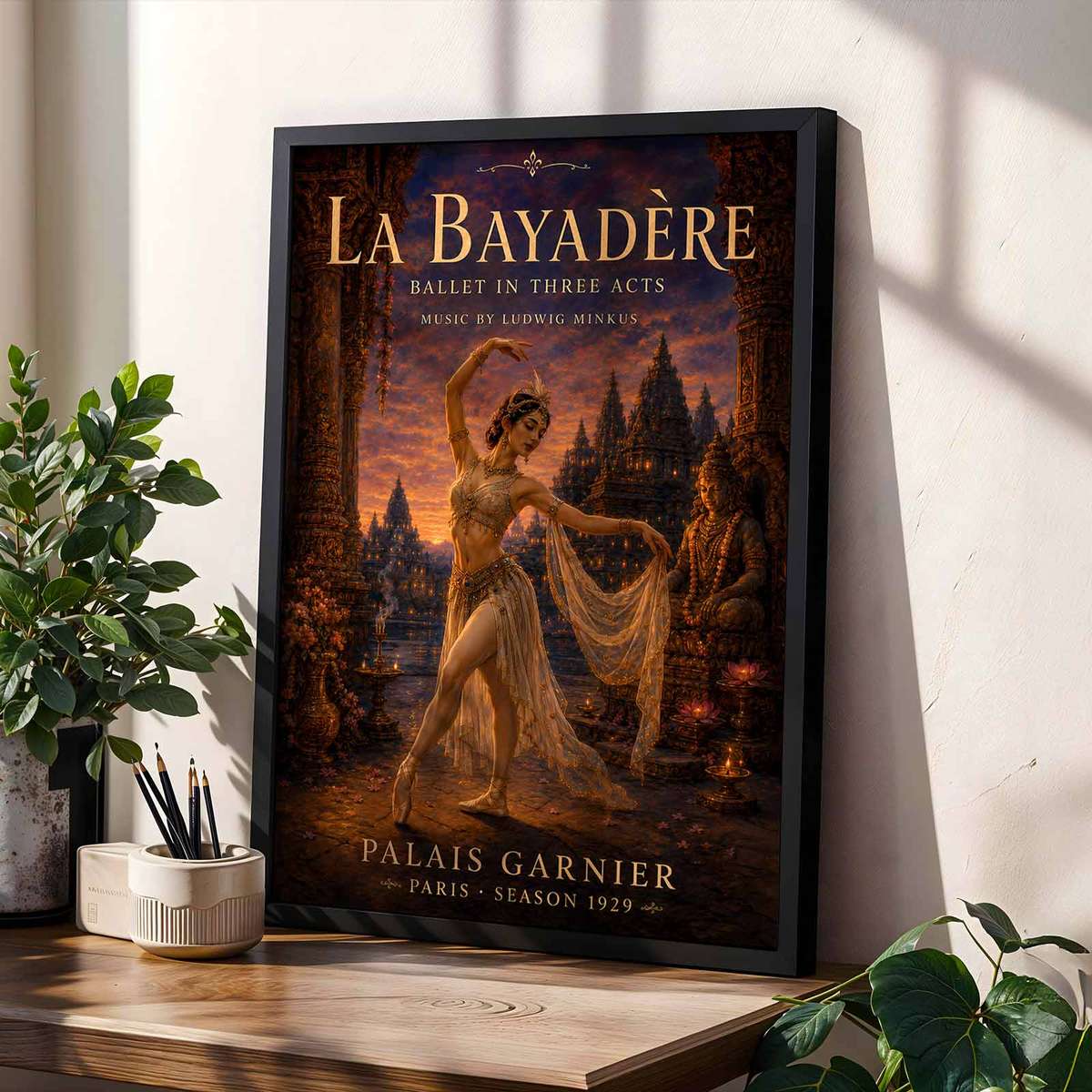 Refined Ballet wall art featuring graceful movement and stage-inspired details inspired by vintage temple dancer