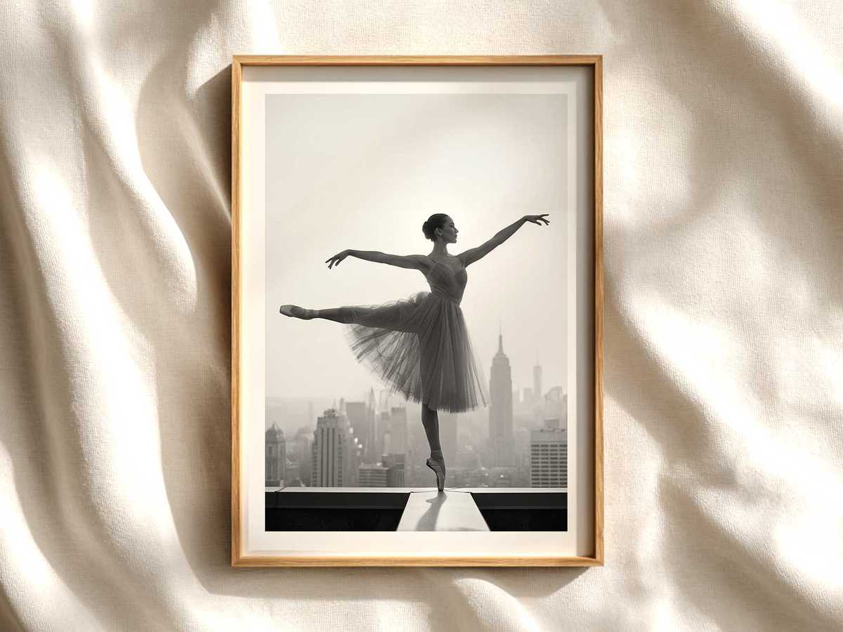 Ballerina Silhouette — Simple Stance Poster ballet poster shown as refined dance wall art