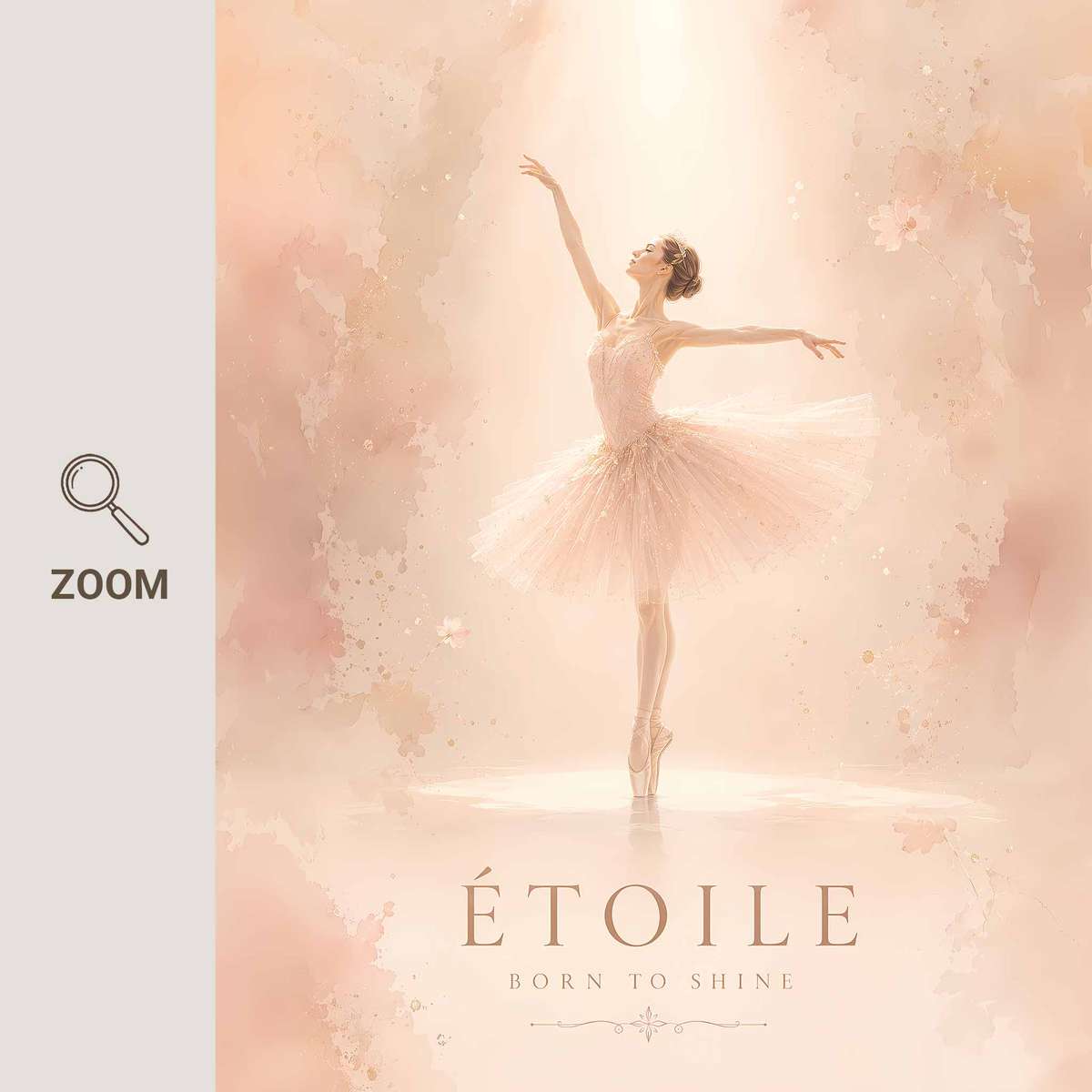 Gallery-style Ballet artwork with classical details for rehearsal room decor