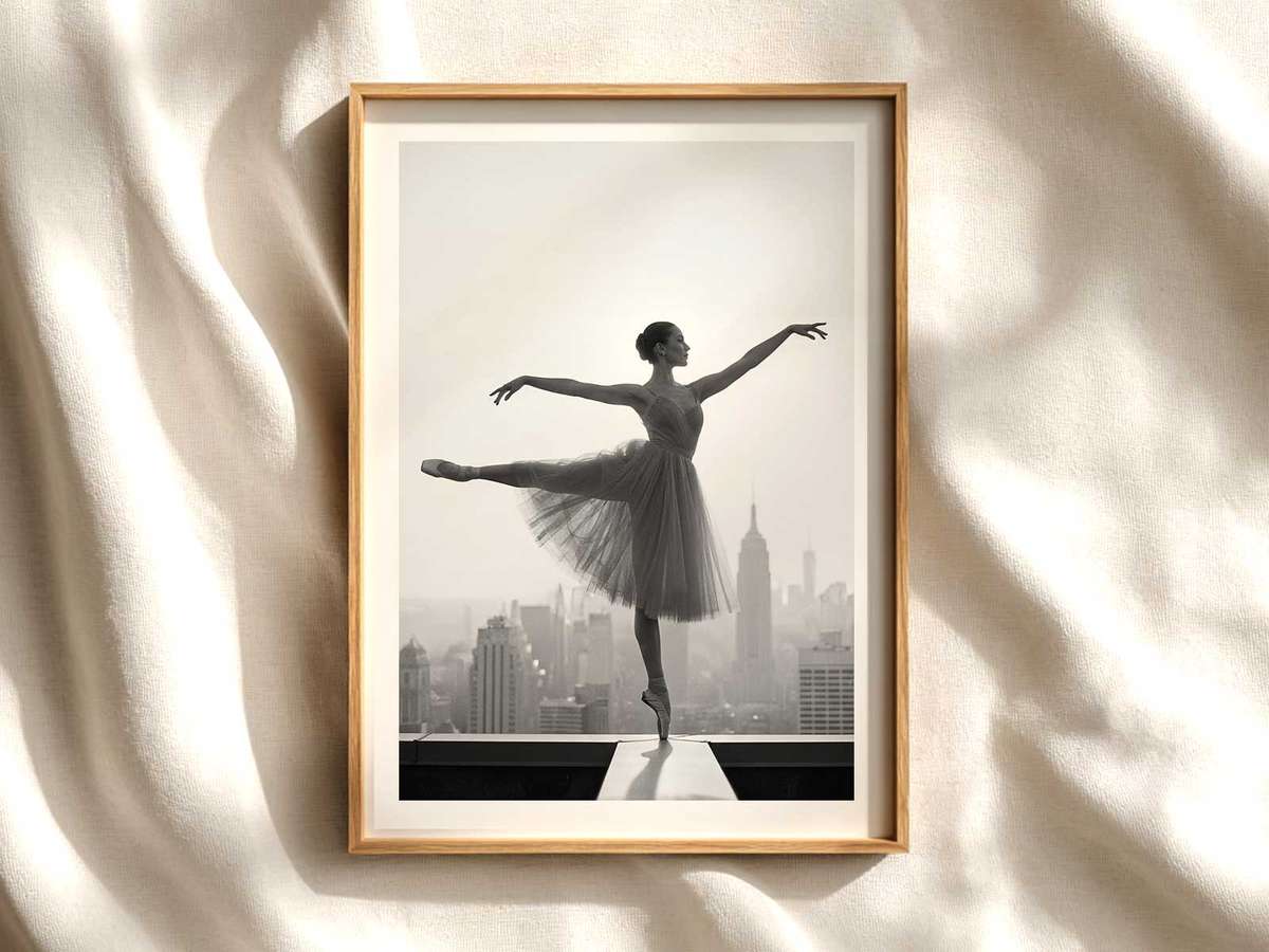 Ballerina Silhouette — Simple Stance Poster ballet poster shown as refined dance wall art