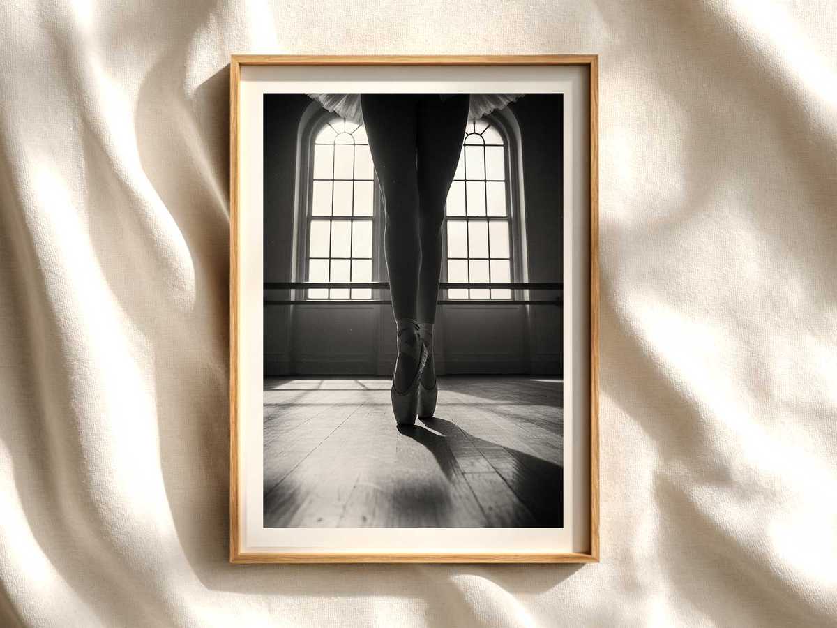 Arabesque Silhouette Poster — Poise and Line ballet poster shown as refined dance wall art