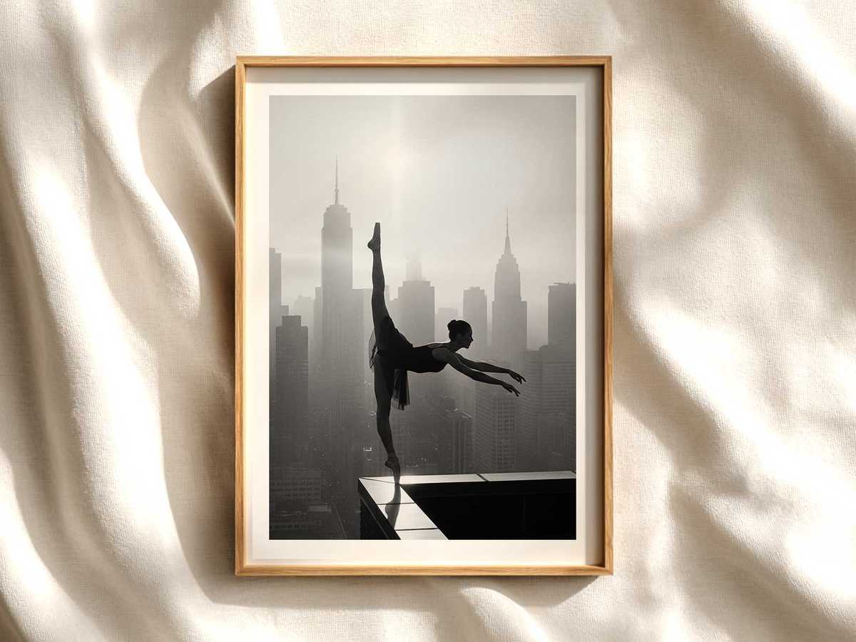 Solitary Ballerina Silhouette Poster ballet poster shown as refined dance wall art
