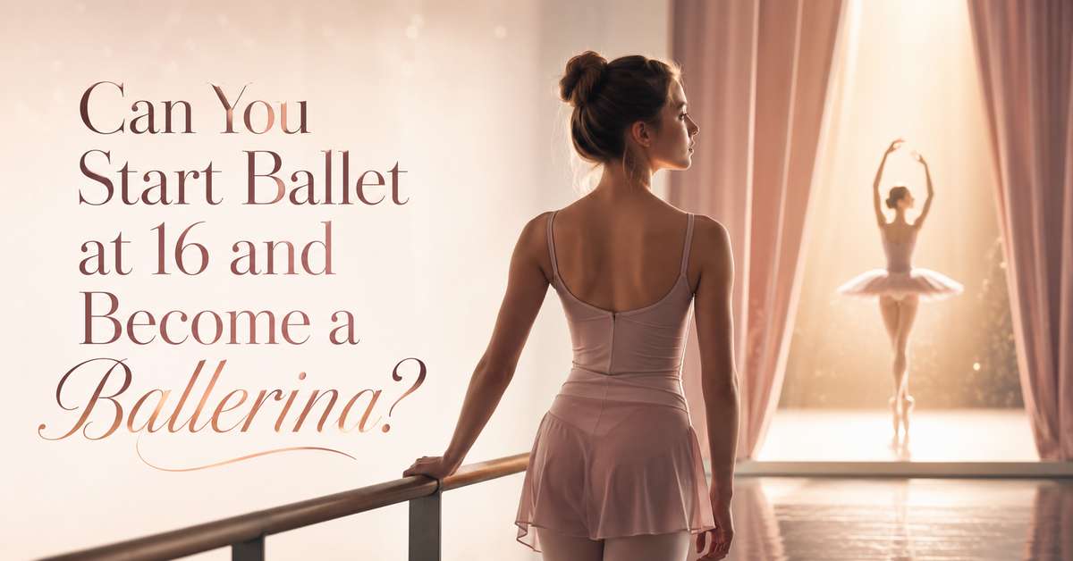 Sixteen-year-old ballet student practicing at the barre in a studio with natural light