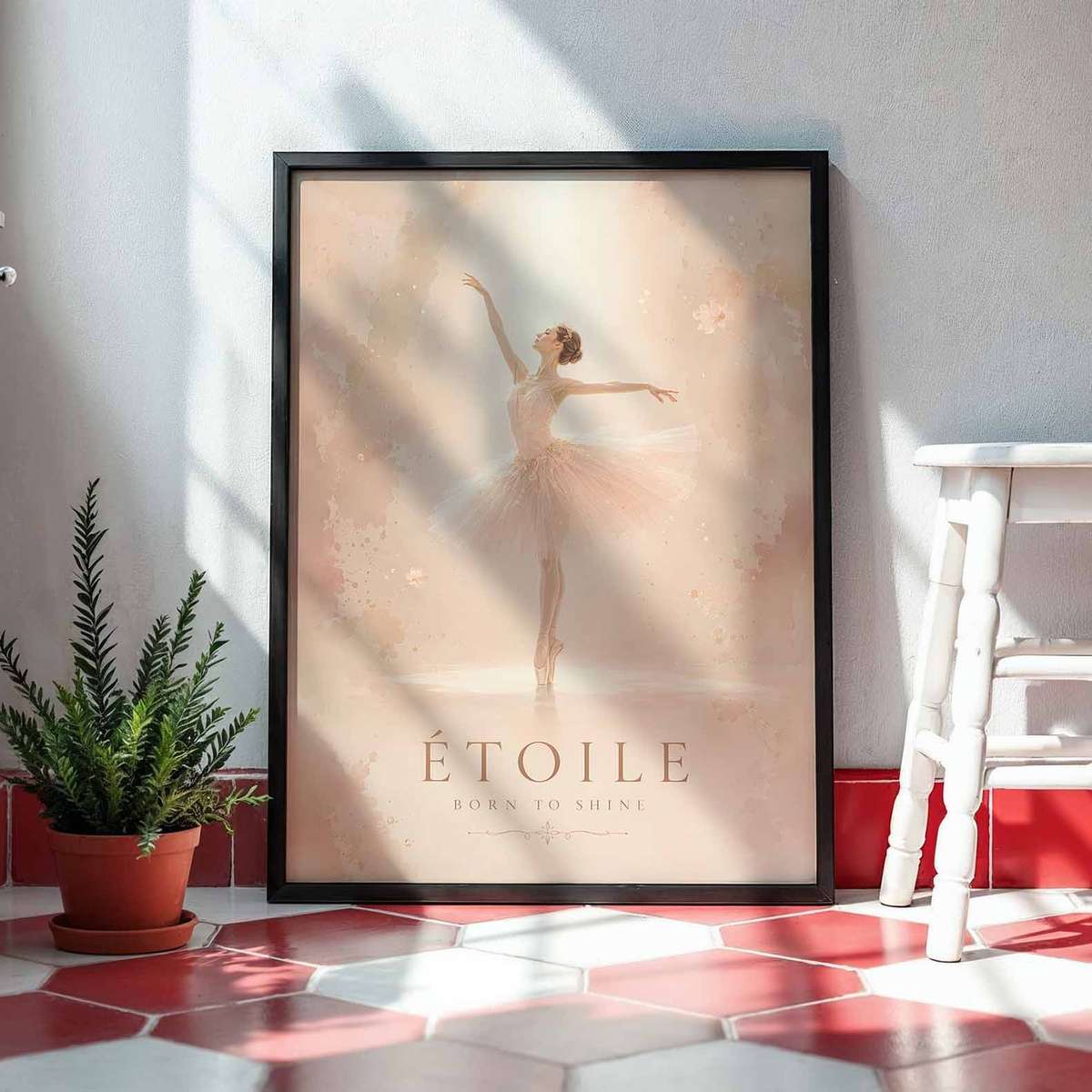 Classical illustration of Ballet presented through expressive posture and refined dance details