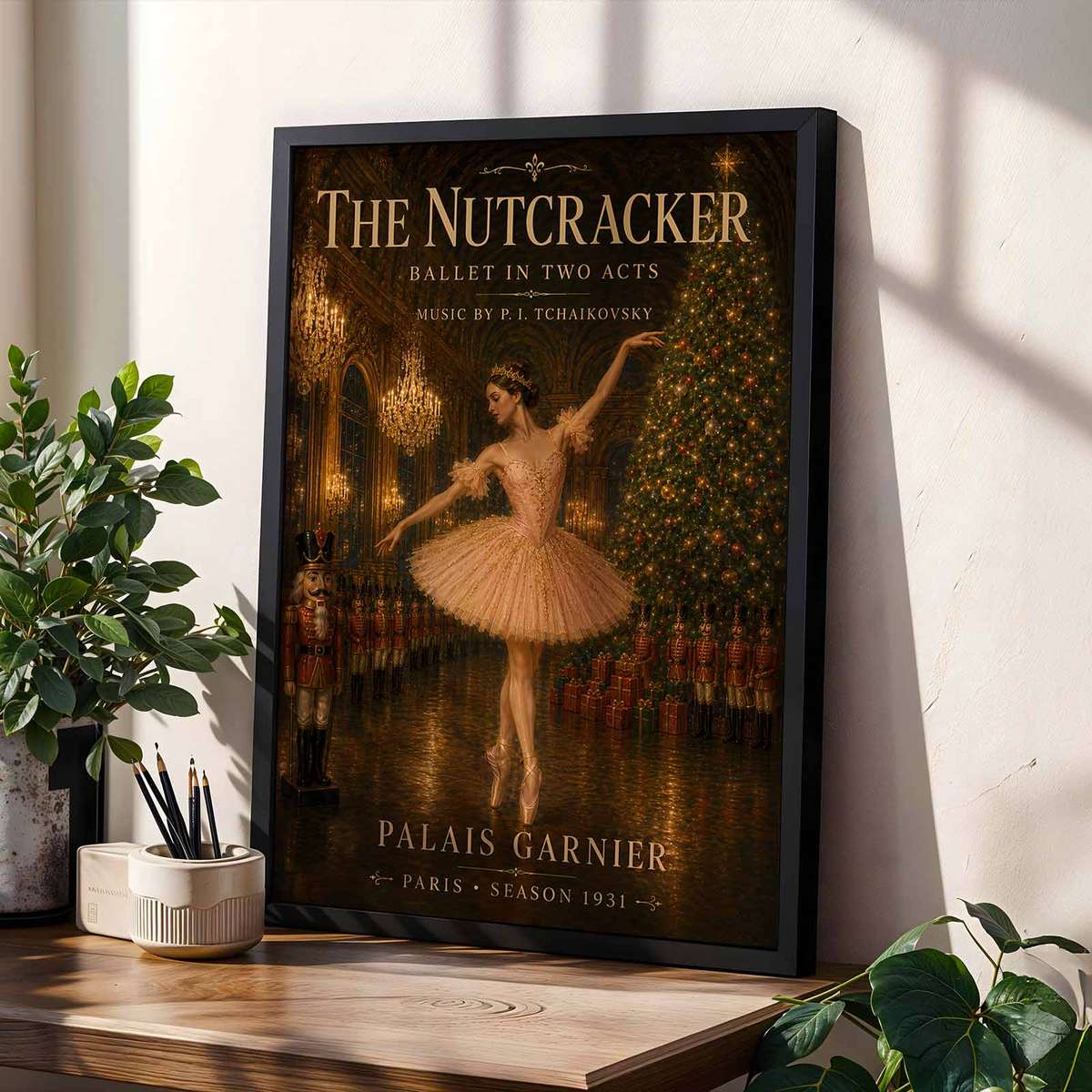 Vintage Nutcracker wall art combining poetic movement with softly balanced composition in a dreamlike composition