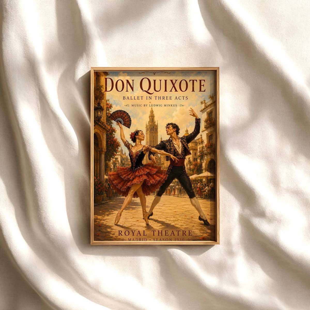 Vintage wall art of Don Quixote created for creative space decor