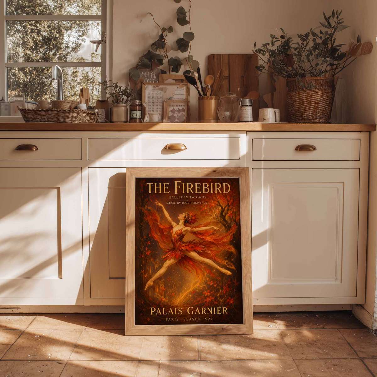 Firebird wall art showcasing rehearsal-inspired details and graceful silhouettes and a romantic visual character