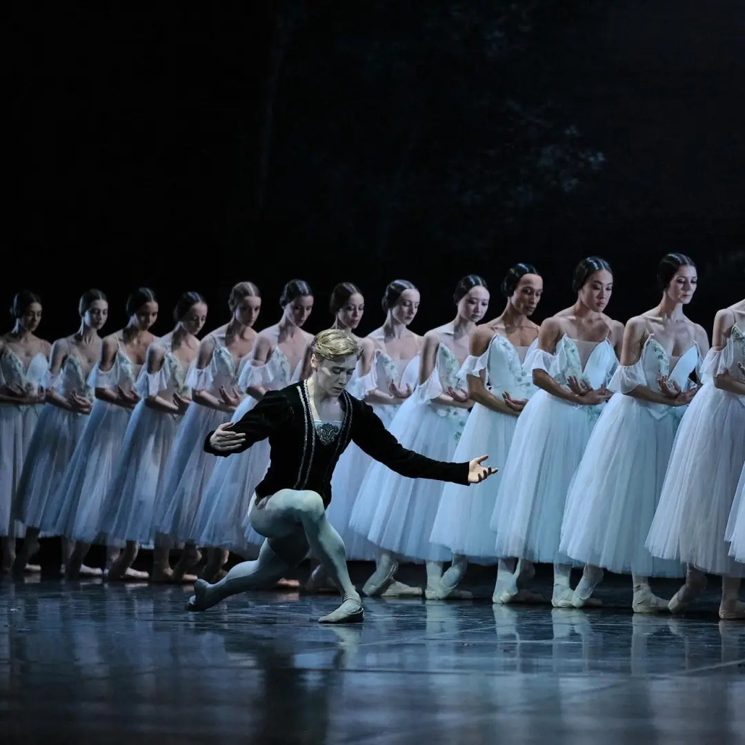 Recreated poster-style image evoking the 1841 premiere of Giselle with period costumes and a Parisian theatre interior