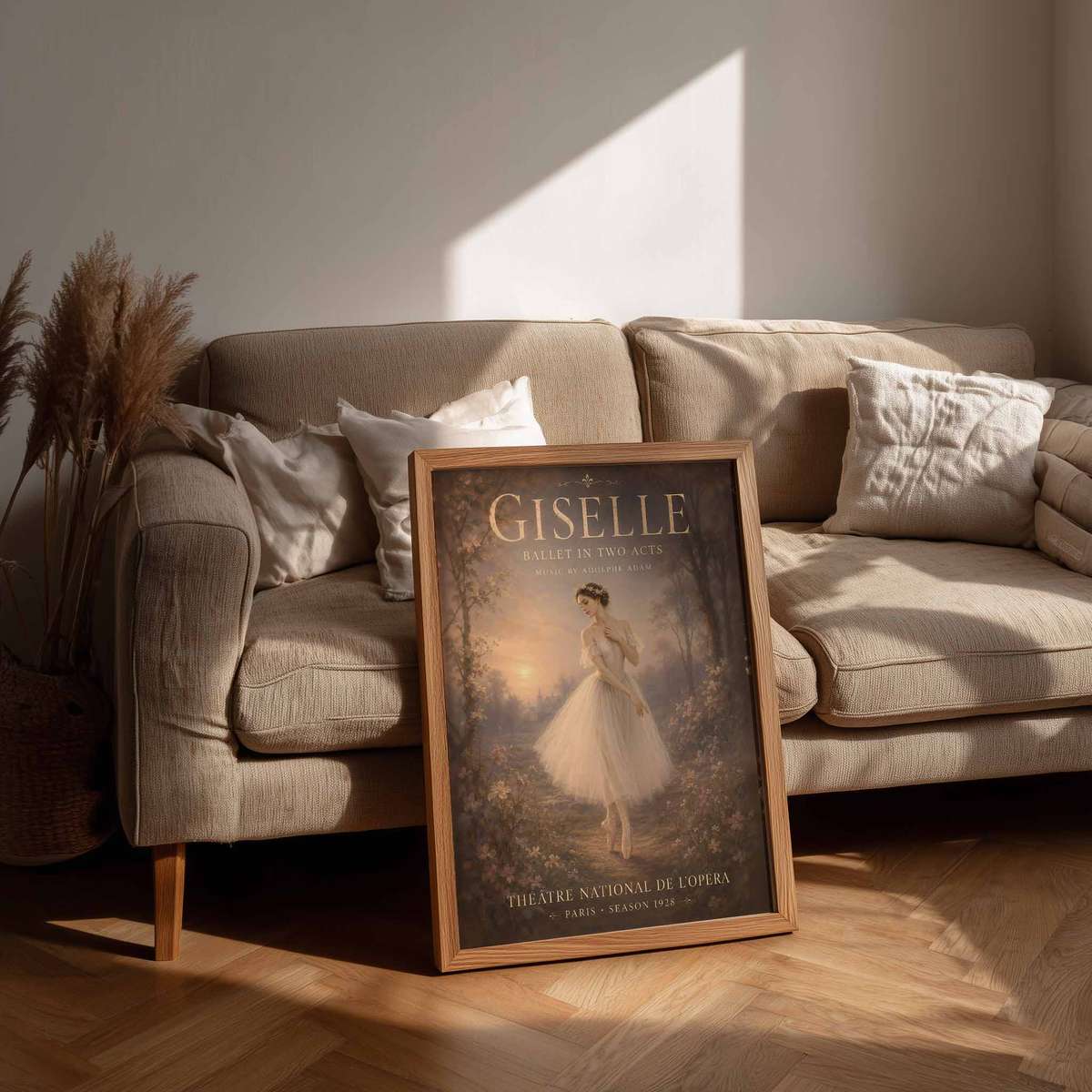 Elegant wall art of Giselle created for dance studio decor