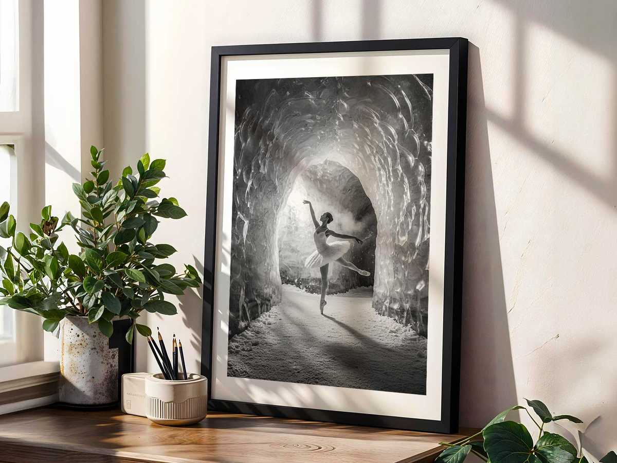 Close-up of icy stage ornamentation and frosted props that add theatrical chill to the scene