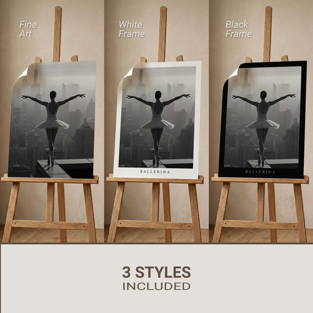 Silhouette of a lone ballerina standing en pointe against a soft neutral background conveying calm and focus
