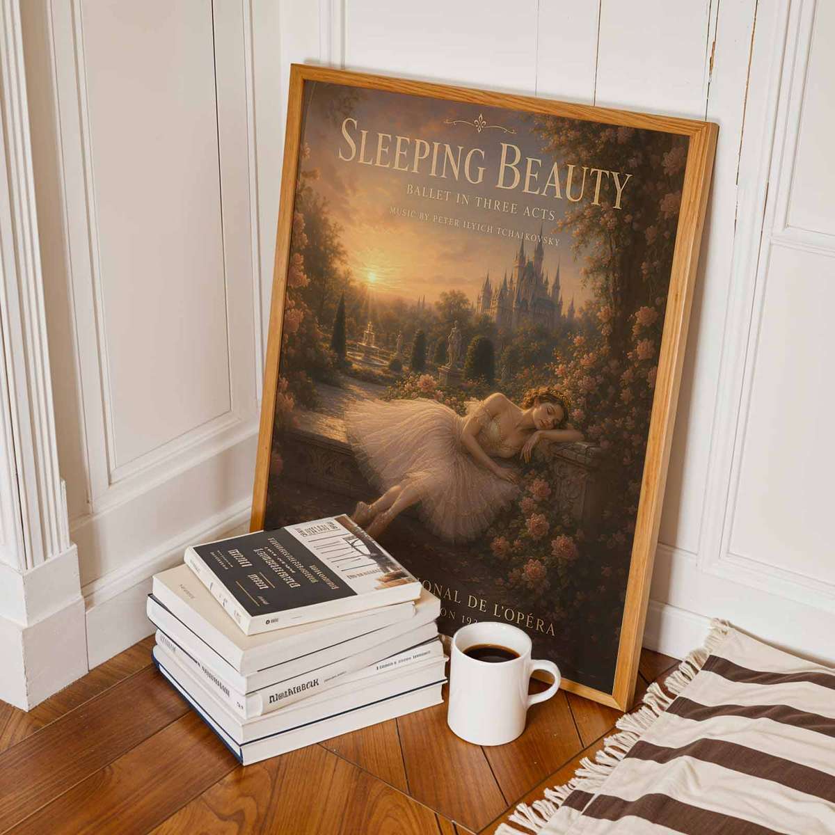 Abstract wall art of Sleeping Beauty Ballet created for dancer's bedroom decor