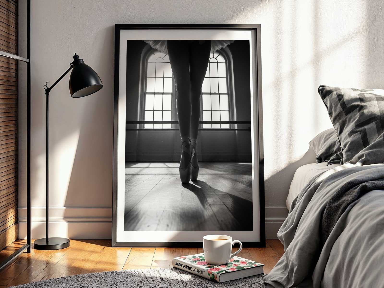 Dancer lit by edge studio lighting creating strong contrast between body and background, emphasizing form and breath