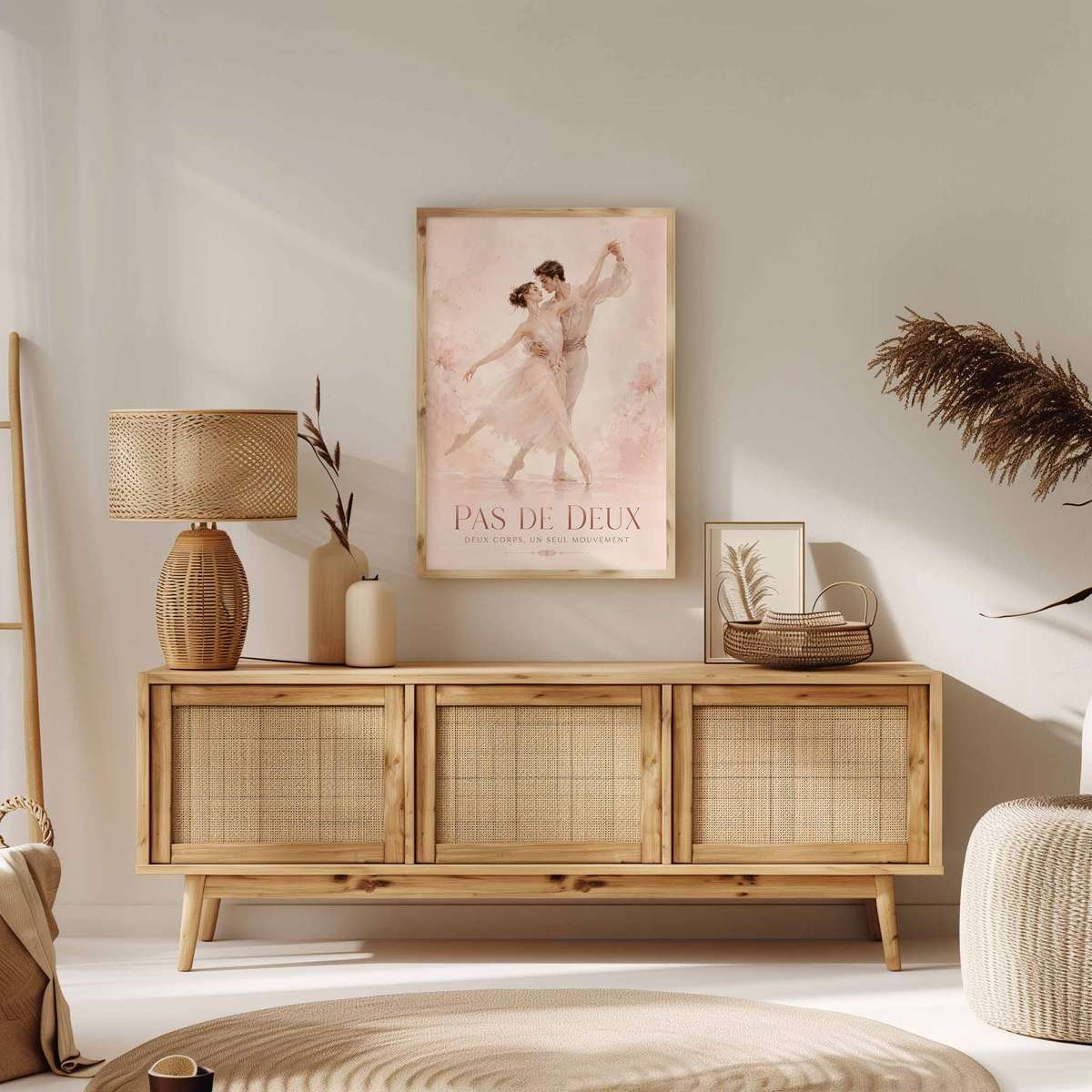 Watercolor Ballet Dancer shown in a vintage composition showcasing rehearsal-inspired details and graceful silhouettes with French text