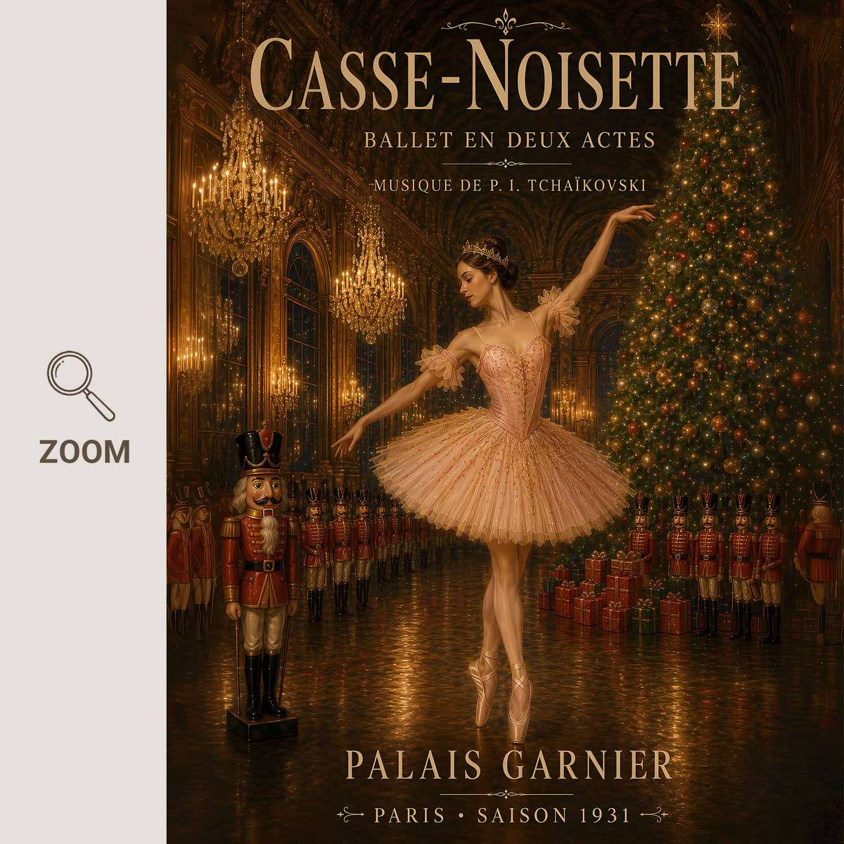 Gallery-style Vintage Nutcracker artwork with vintage details for gallery wall decor