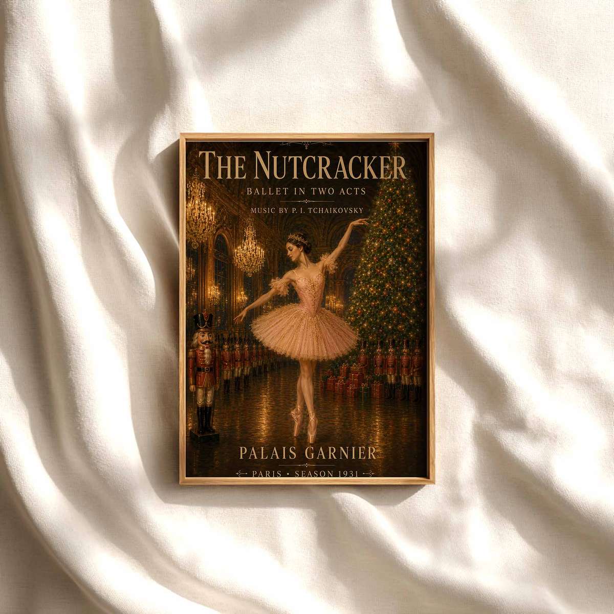 Gallery-style Vintage Nutcracker artwork with vintage details for gallery wall decor